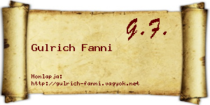 Gulrich Fanni névjegykártya